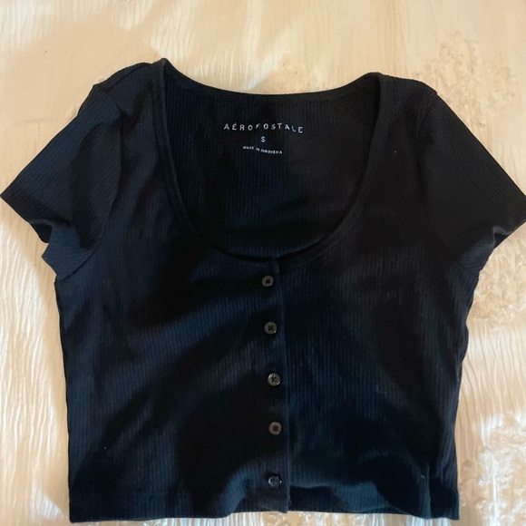Aeropostale Women's Black Button-Up Top - Picture 1 of 3